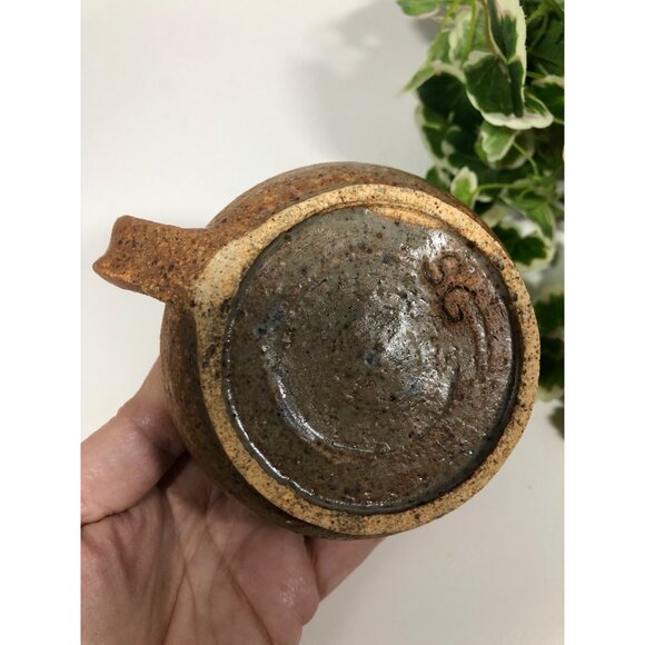 Rustic Handmade Stoneware Mug Earthy Brown Cup Signed SG Pottery - Picture 5 of 5